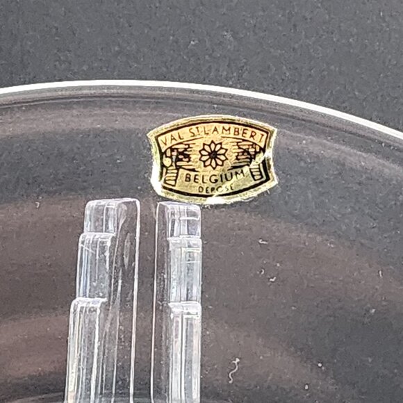 VTG Val St Lambert Luncheon Collectors Plate Intaglio Old Masters Van Dyck Round - Picture 4 of 7